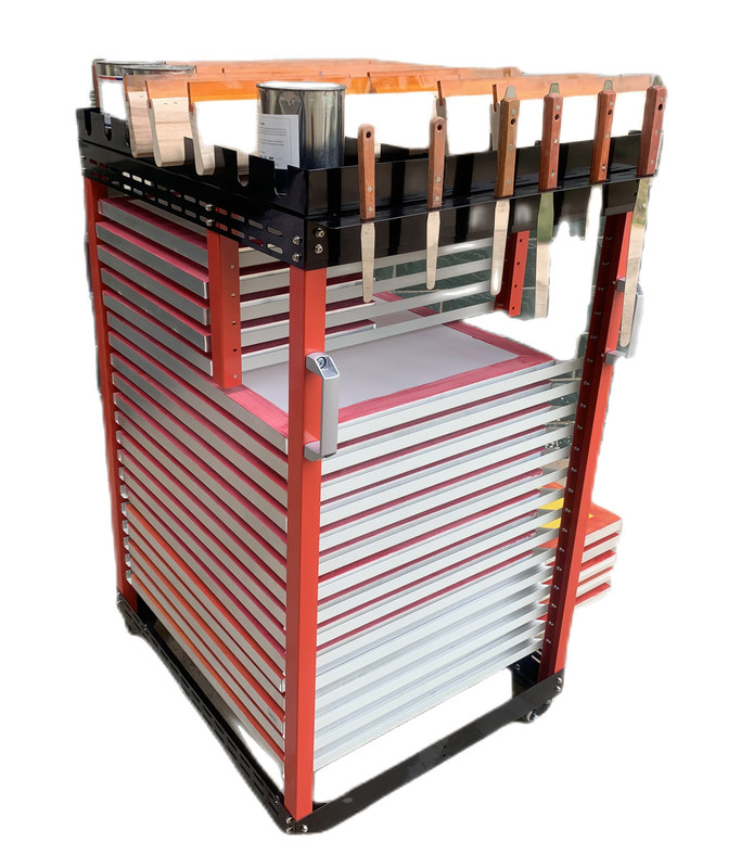 Screen frames trolley cart, screen frame storage racks, racks trolley for silk screen printing