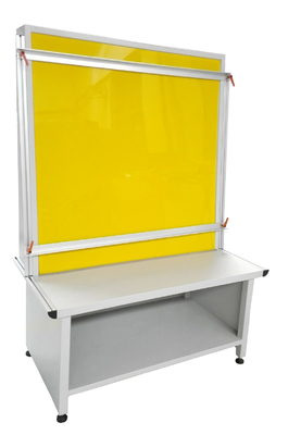 Manual coat table with back light, manual coating machine, manual scoop coater coating with yellow back light