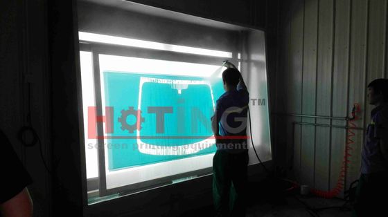 Manual screen washout booth with back light and high pressure water jet, manual stencil washer, screen frame cleaning